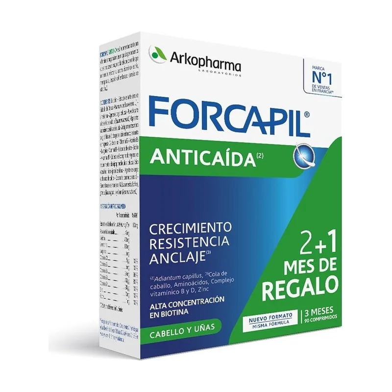 Arkopharma FORCAPIL Anticaída Cabello y Uñas 2+1 de REGALO 90 comprimidos