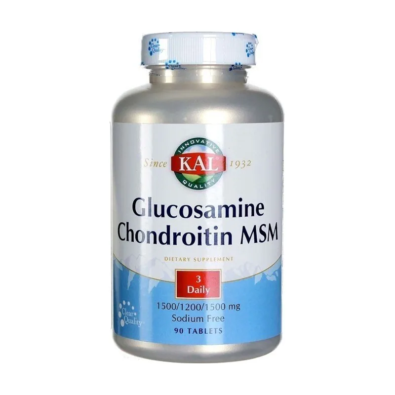 KAL Glucosamina Condroitina y MSM 90 Cápsulas