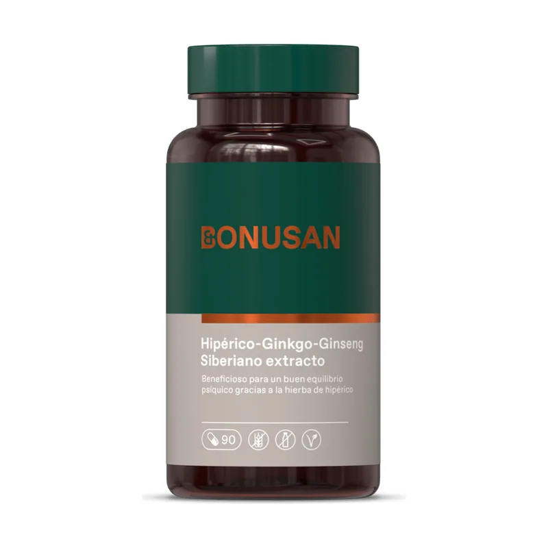 Bonusan Hipérico-Ginkgo-Ginseng 90 Cápsulas
