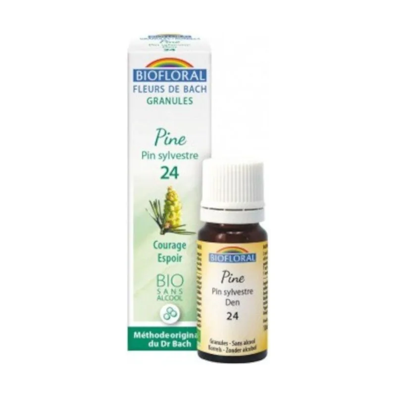 Biofloral Pine Pino Silve 24 Ánimo Esperanza Flores de Bach Bio Gránulos Sin Alcohol 9 g