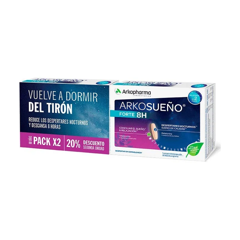 Arkopharma ARKOSUEÑO Forte 8h DUPLO 2x30 comprimidos bicapa