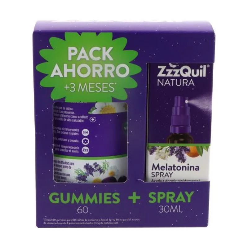 ZzzQuil Natura Gominolas y Spray Oral 60gominolas