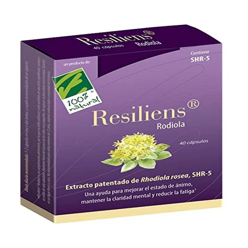 100% Natural Resiliens Rhodiola 40 Cápsulas