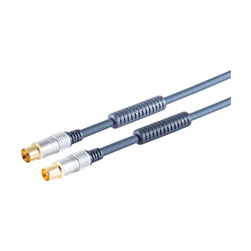 Home Cinema Antena Cable de conexión Metal Cromado Cable coaxial Macho a coaxial bisagras cromadas Metal Hembra 5 m