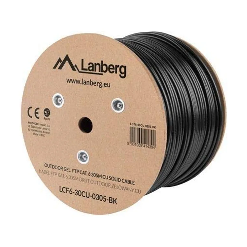 LCF6-30CU-0305-BK cable de red Negro 305 m Cat6
