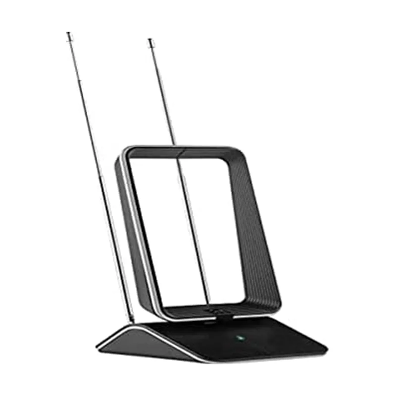 One For All - Antena de TV Interior Amplificada - Recibe TDT en un Rango de 25km - Antena Full HD TV Digital - Incluye Cable Coaxial de Alto Rendimiento - VHF/UHF - Filtro 3G/4G/5G - Negra - SV9465