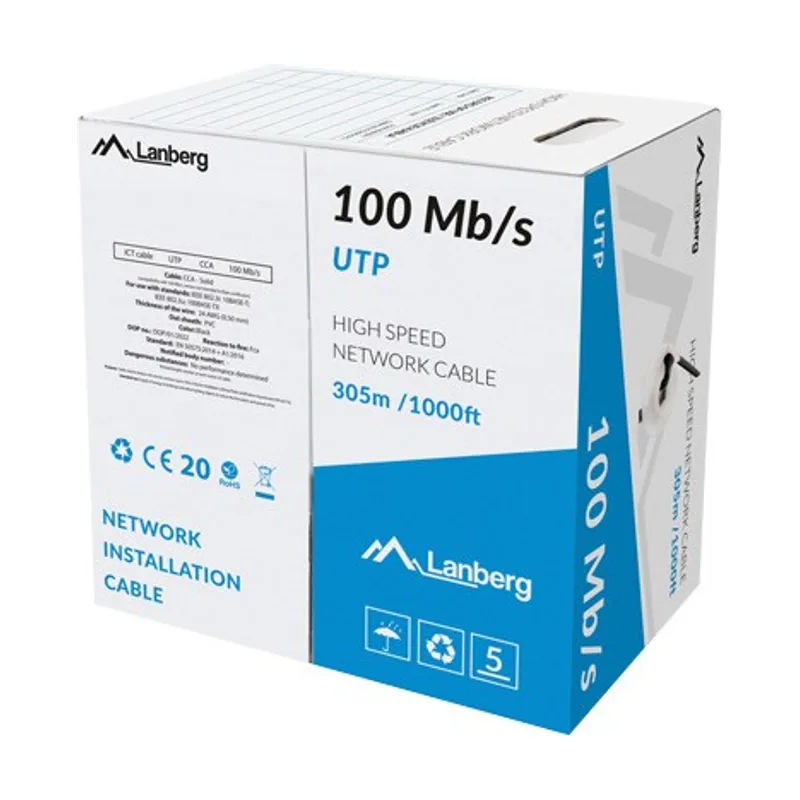 LCU5-10CC-0305-BK cable de red Negro 305 m U/UTP UTP