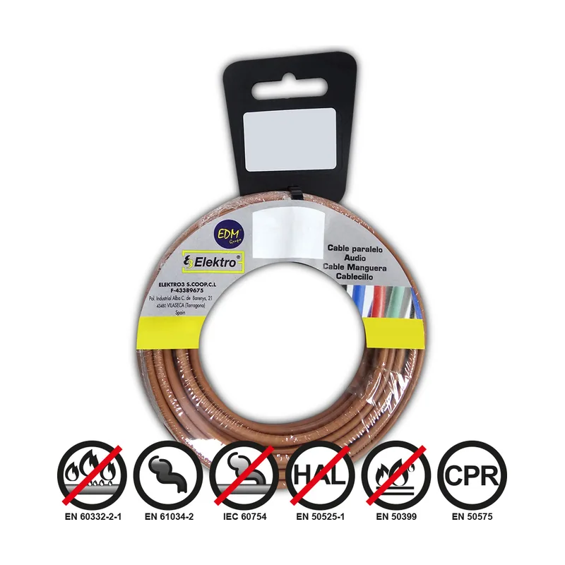 EDM 28502 Carrete Cablecillo Flexible Libre-Halógenos