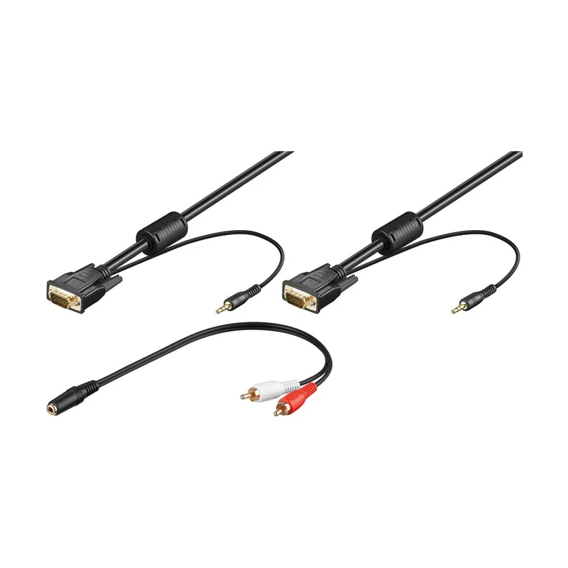 GooBay Cable VGA Con Audio Jack Stereo 3,5 5mts