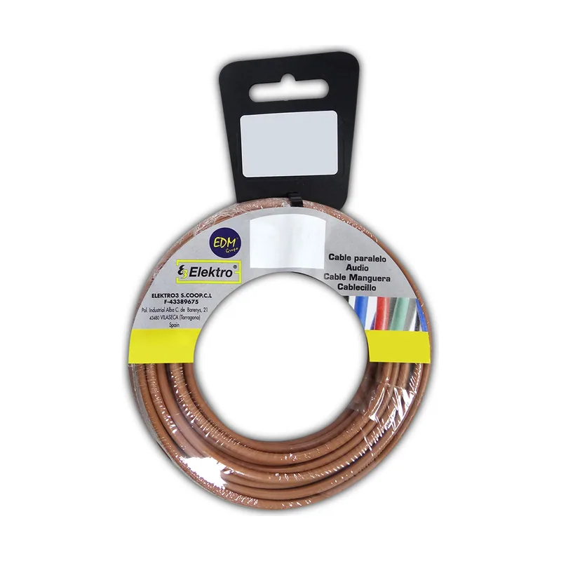EDM Carrete Cablecillo Flexible 6MM Marron 10MTS DE Halógenos