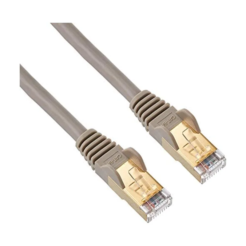 Cable de 10m de red ethernet cat6a gris con conectores rj45 sin enganches stp con alambre de cobre,garantia lifetime