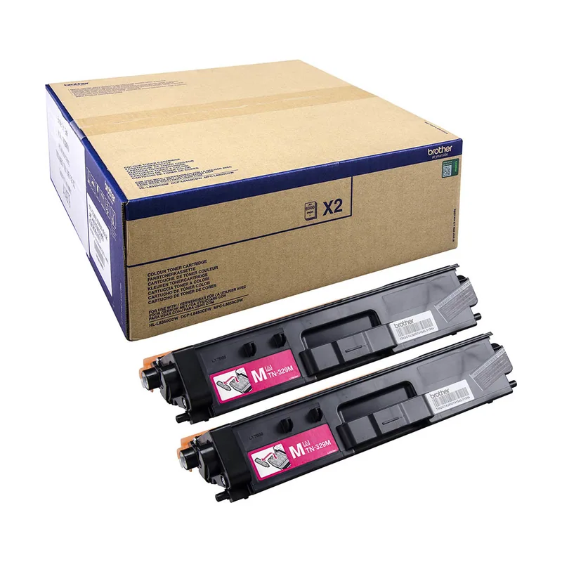 Brother TN-329MTWIN cartucho de tóner 2 pieza s Magenta