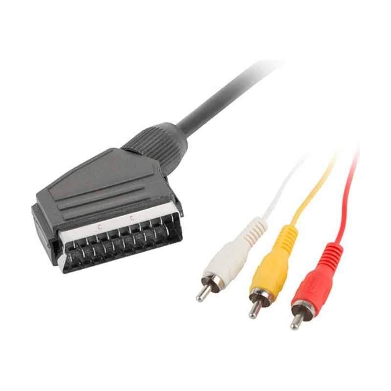 Lanberg CA-EURC-10CC-0018-BK cable EUROCONECTOR 1,8 m SCART 21-pin 3 x RCA
