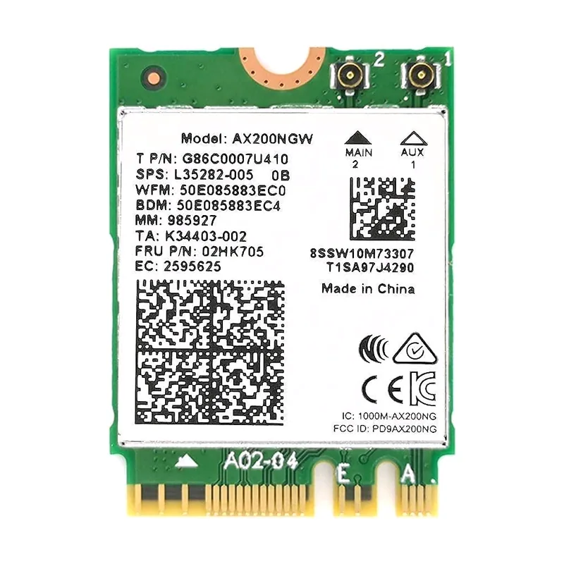 Intel actualización para portátil WiFi 6 Band AX200NGW 2.4Gbps 802.11ax