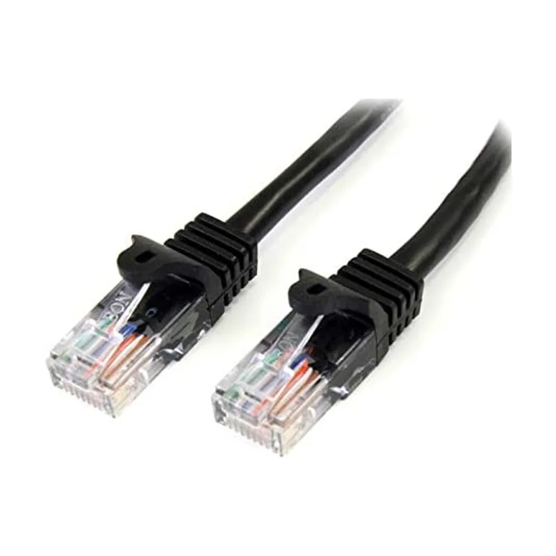 Startech Cable de 2m Negro de Red Fast Ethernet Cat5e RJ45 sin Enganche