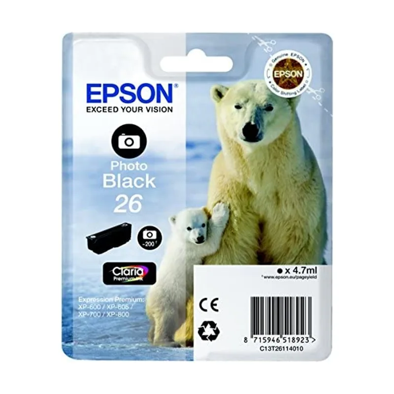 Epson Polar bear Cartucho 26 negro foto etiqueta RF