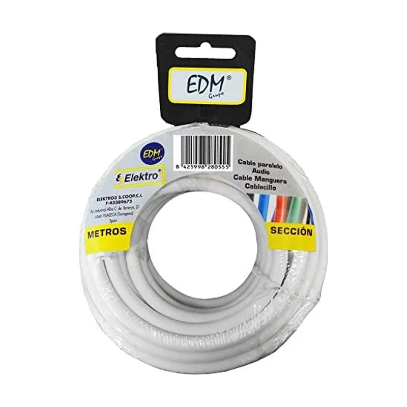 EDM Carrete manguera tubular 3x2,5 blanca 20 mts.