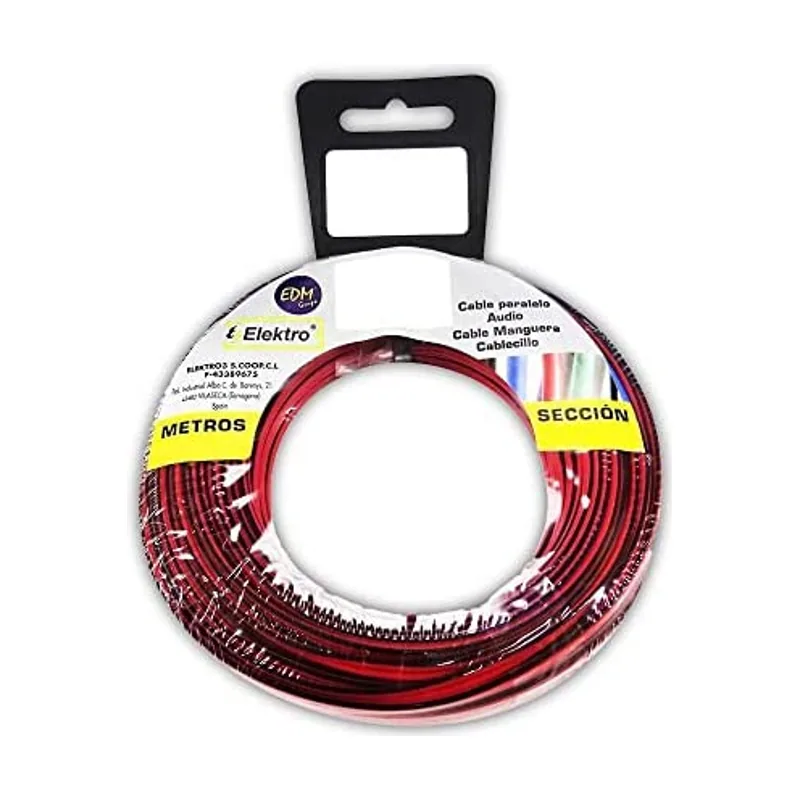 EDM Carrete Paralelo 2x1,5mm Rojo/Negro 20m Audio