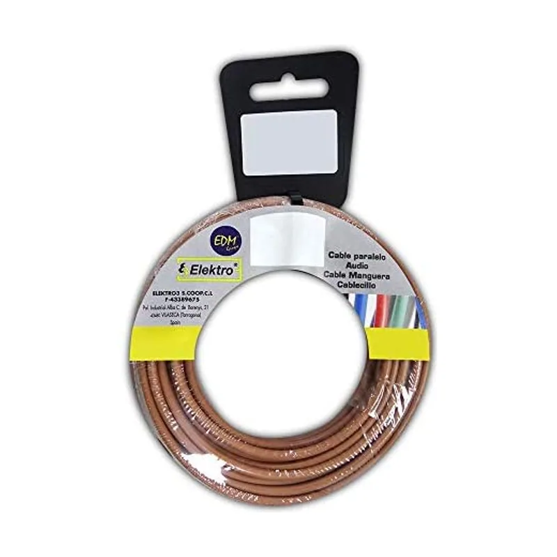 EDM Carrete Cablecillo Flexible 2,5MM Marron 25MTS DE Halógenos