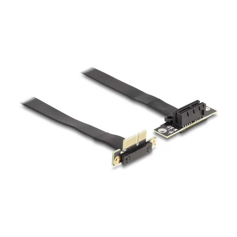 Tarjeta elevadora PCI Express x1 macho con ángulo de 90° a ranura x1 con ángulo de 90° con cable 30 cm