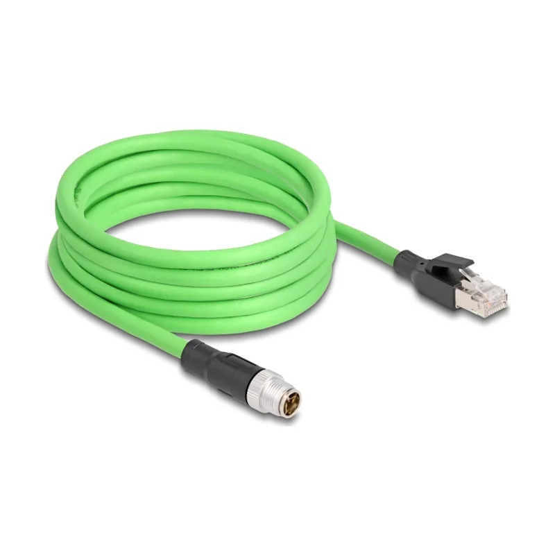 Cable M12 codificado X 8 pin macho a RJ45 macho PUR TPU 5 m