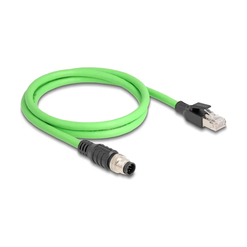 Delock Cable M12 codificado A 8 pin macho a RJ45 macho PUR TPU 2 m