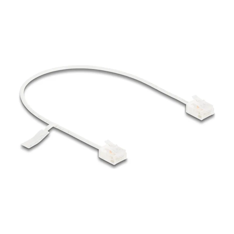 Delock Cable de red RJ45 Cat.6 UTP Ultra Slim 0,3 m blanco con enchufes cortos