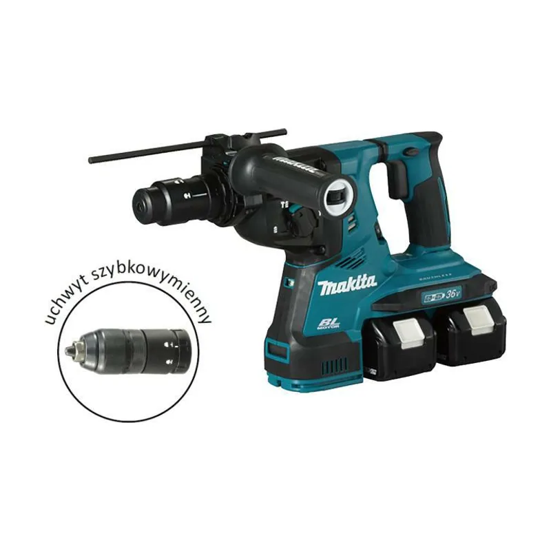 Makita młot wiercąco-kujący sds-plus 2x18v 2,9j avt 2x5,0ah +uchwyt dhr283t2ju