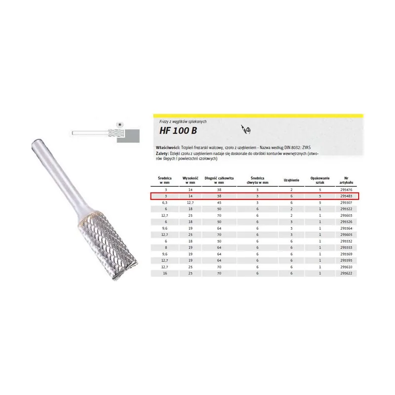 Klingspor 295483 Fresas de Metal Duro