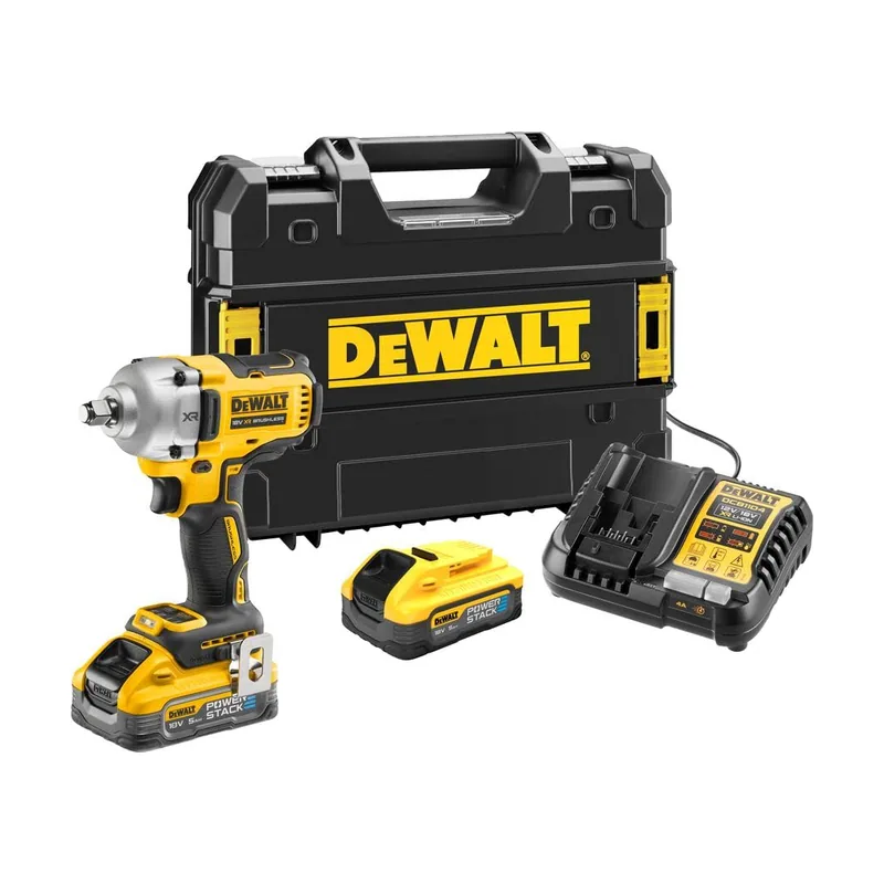 DeWalt klucz udarowy 1/2"" 18v dcf891h2t 812nm 2x5,0ah powerstack 4-biegi tstak pierścień zabezpiec