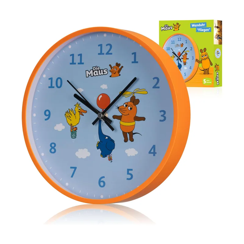 Bresser Reloj de pared para niños con diseño colorido y movimiento silencioso