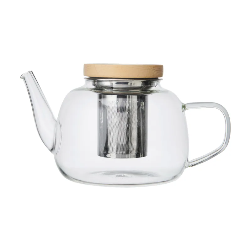 La cafetière Tetera Rialto de vidrio con filtro y elegante tapa de madera