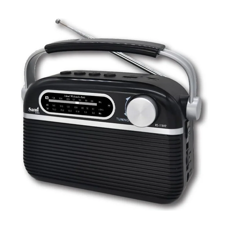 Sami Radio ac/dc 3 bandas negro vintage bt/usb/mic