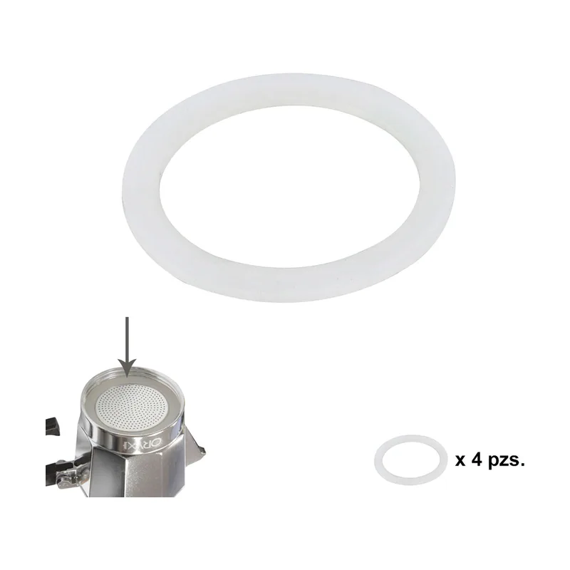 Junta Goma Silicona Cafetera Aluminio Classic/Inducción 2 Tazas 4 Unidades