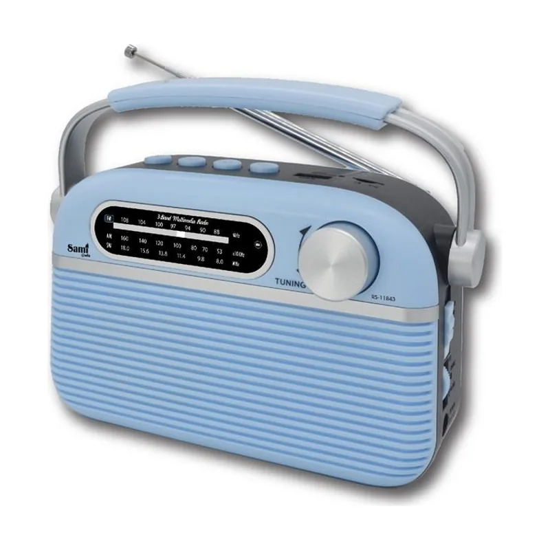Sami Radio ac/dc 3 bandas azul vintage bt/usb/micr
