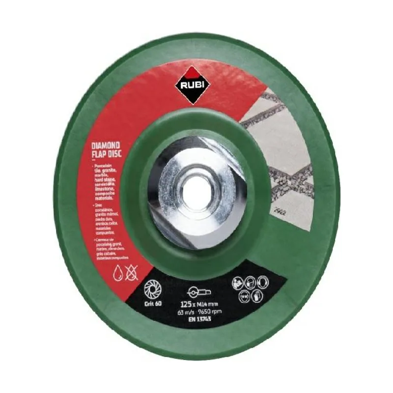 Rubi diamentowy dysk elastyczny 125mm m14 zgrubny flap disc 50/60