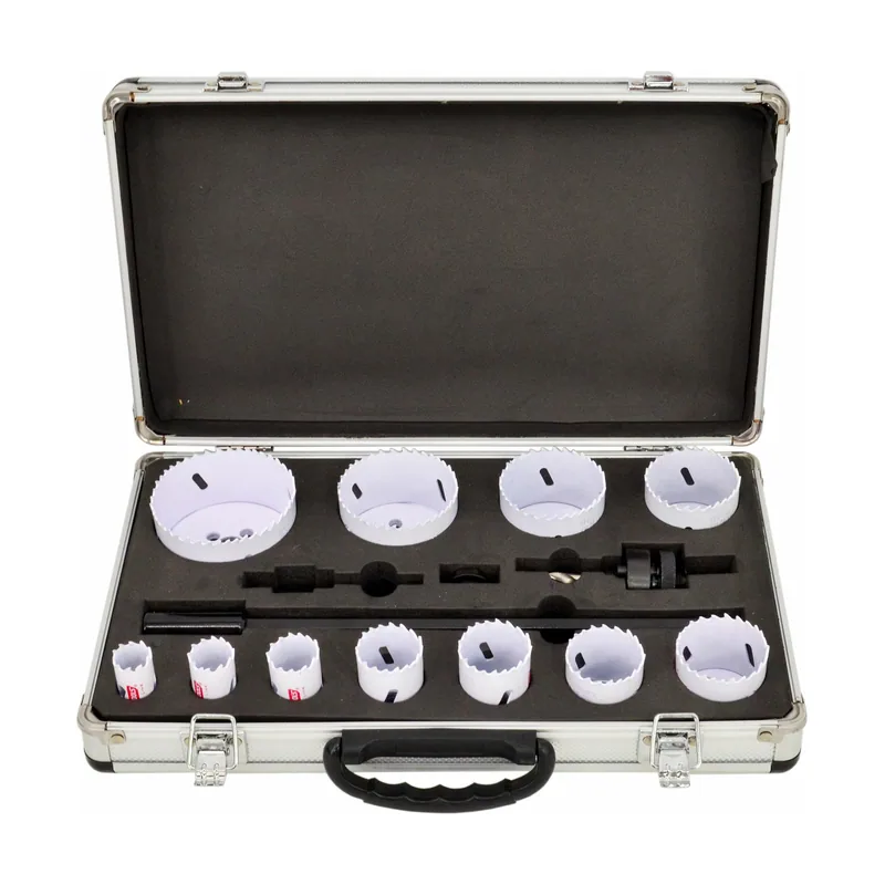 Awtools Juego de brocas bimetálicas en maletín metálico 15 piezas 19-76mm línea