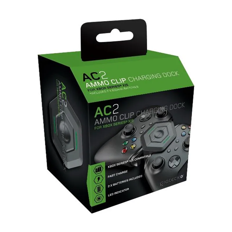 Gioteck Cargador con 2 baterias AC-2 Ammo Clip negro para dos mandos Xbox Series X Xbox Series X