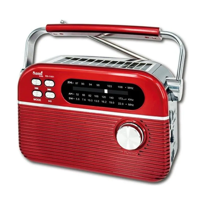 Radio vintage 3 bandas solar/batería multimed