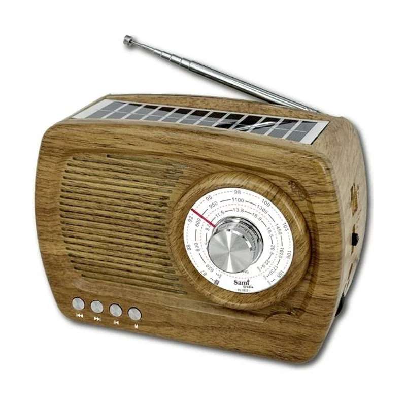 Radio vintage 3bandas corriente/solar/batería