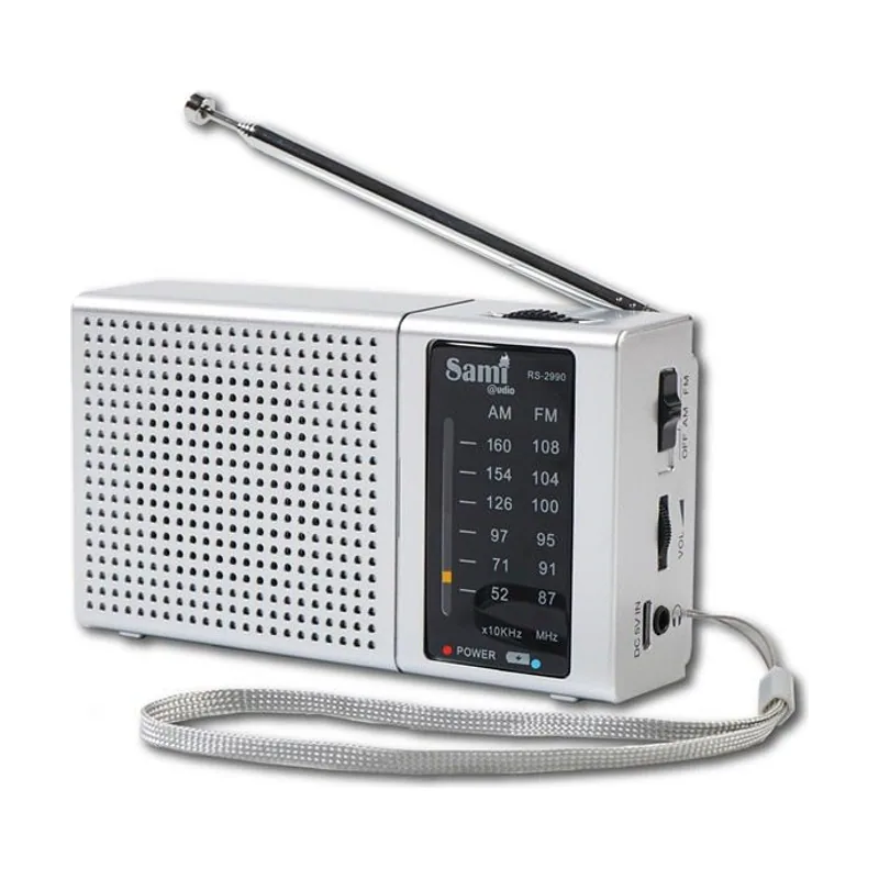 Radio 2 bandas mediana plata batería+pilas aa