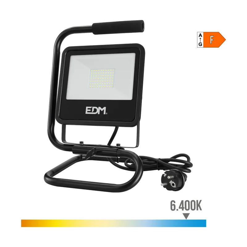 EDM Foco proyector de led con pie 50w 4000lm