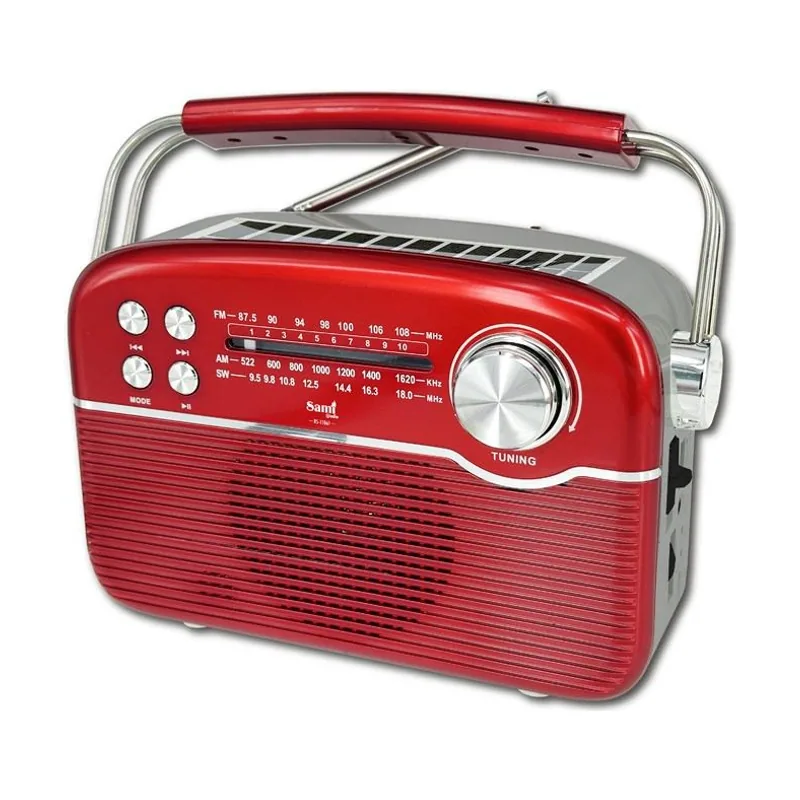 Radio vintage 3 bandas ac/pilas/solar/batería
