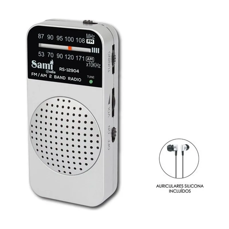 Radio am/fm mini de bolsillo c/altavoz+auricu