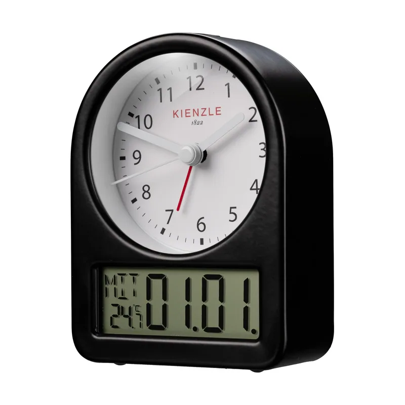 Kienzle Despertador Retro analógico con Pantalla Digital y Carcasa metálica