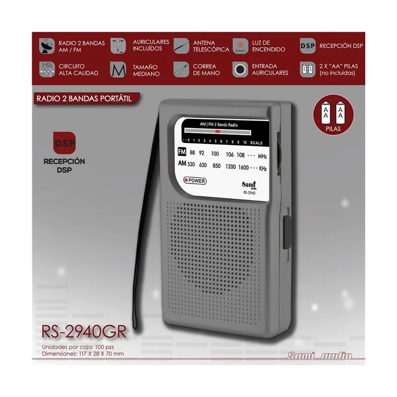 Sami Radio 2 bandas mediana vertical c/auric.