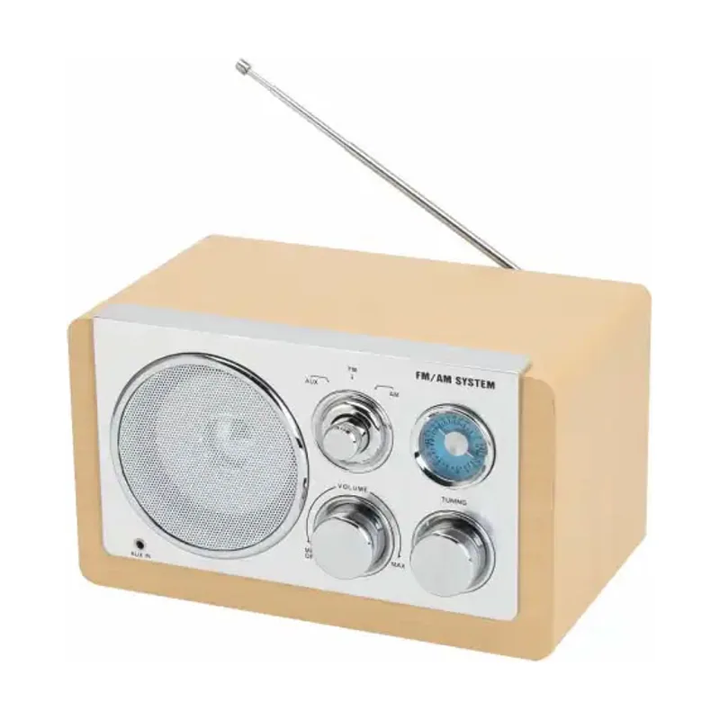 Radio Am/FM con AUX Madera Clara