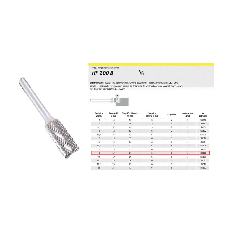 Klingspor 295553 Fresas de Metal Duro