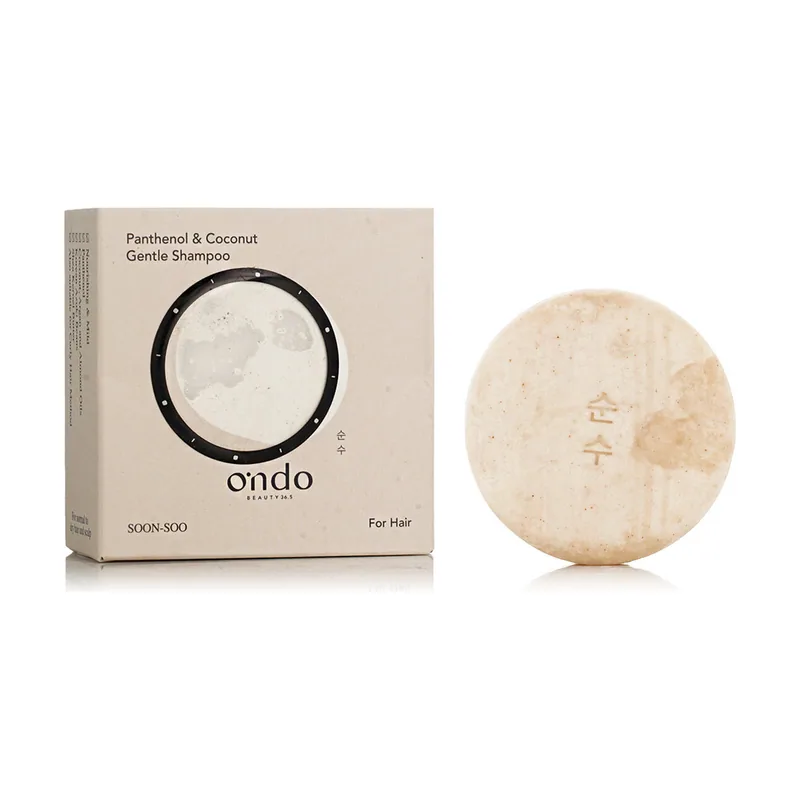 Ondo Beauty 36.5 - Panthenol & Coconut Gentle Shampoo - Champú sólido sin sulfatos con pantenol, coco y manteca de karité, 70g