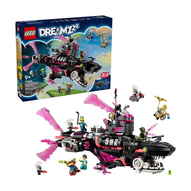 Lego DREAMZzz 2 en 1 Submarino-Tiburón de Las Pesadillas de Juguete